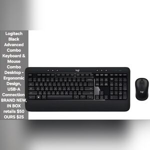 NIB Logitech Wireless Advanced Combo Keyboard & Mouse Desktop - USB-A Connection